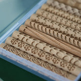 10PCS Wood Clay Pattern Rollers