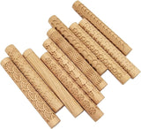 10PCS Wood Clay Pattern Rollers