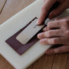 12C27 round head leather skiving knife for thinning, paring, raised work, and edge shaping. Easy to strop, rust-resistant, sharp, and stable in hand for cleaner leather skiving on vegetable-tanned leather. Shop now.