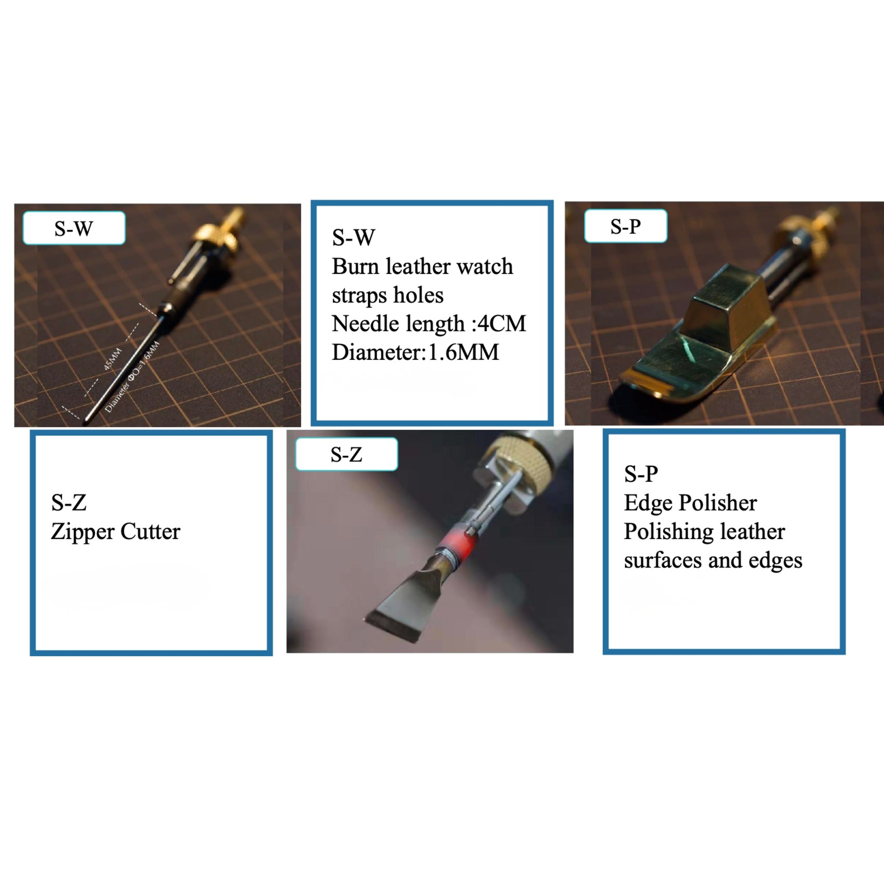 M60 Electric Leather Edge Creaser Set for clean leather creasing, edge finishing, edge paint smoothing, waxing, and detail work. Features stepless temperature control, CE certification, ebony handpiece, auto shut-off, walnut stand, and multiple tips. Explore M60 for refined leather edges.