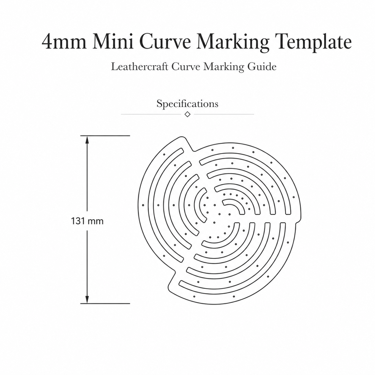 4mm Mini Curve Marking Template for Leathercraft