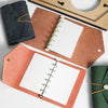 A7 Leather Planner Die Cut, Full Set with Paper Inserts & Hardware Accessories