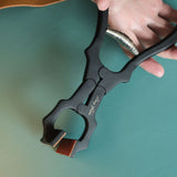 Amy Roke Flat-Jaw Leathercraft Pliers offer precise clamping for hand-stitching and edge work. Made from heat-treated alloy steel for durability and a firm grip. Includes a BIRENA calfskin handle wrap for added comfort. Perfect for leatherworkers. Get yours today!