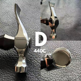 BOWEN 440C leather stitching hammer for flattening stitch lines and refining hand-sewn leatherwork. Heat-treated 440C stainless steel, hand-polished finish, balanced grip, and precise control for tight areas where pliers are harder to use. A practical upgrade for daily leathercraft work. Shop now.