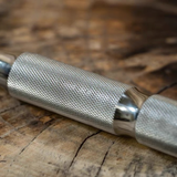 CÍ × Bangbang leather belt slot spacing punch made from DC53 tool steel with a stainless steel handle. Custom spacing available, small-batch made to order, ideal for clean and consistent leather belt, strap and bag strap punching.