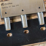 CÍ × Bangbang leather belt slot spacing punch made from DC53 tool steel with a stainless steel handle. Custom spacing available, small-batch made to order, ideal for clean and consistent leather belt, strap and bag strap punching.