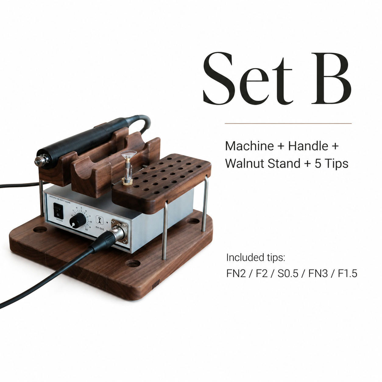 M60 Electric Leather Edge Creaser Set with Adjustable Walnut Stand