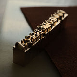 French Add-on for Large Font Brass Leather Stamping Set. Includes À, Ç, É, È, Ê, Ë, Î, Ï, Ô, Œ, Ù, Û and Ü for custom leather stamping, hot foil embossing, French names, accents, and monogram details.