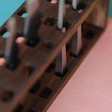Premium Walnut 24-Hole Pricking Iron & Chisel Rack/Organizer