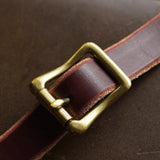 Japanese-made solid brass double-wing strap buckle with an uncoated finish. Designed for a cleaner leather fit and a more refined look in leathercraft projects. Natural brass will develop patina over time. Shop now for timeless leather hardware.