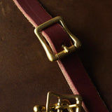 Japanese-made solid brass double-wing strap buckle with an uncoated finish. Designed for a cleaner leather fit and a more refined look in leathercraft projects. Natural brass will develop patina over time. Shop now for timeless leather hardware.