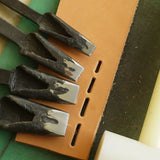 Japanese Tempered Forged Long Round Punch – Belt & Strap Hole Punch, Rectangular & Round End Options for Buckle Installation, Vintage Aged Finish