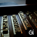 Complete font set for leather embossing, including capital & lowercase letters, numbers, punctuation marks, and vowels. Crafted from durable brass for clear impressions. Compatible with Maxita hot foil stamping machine (Size 1 holder). Easy-to-organize storage. Shop now for high-quality leathercraft tools!