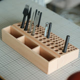 This tool holder is perfect for storing a wide range of leather crafting tools, including modeling tools, diamond cutters, and other professional leather art tools.