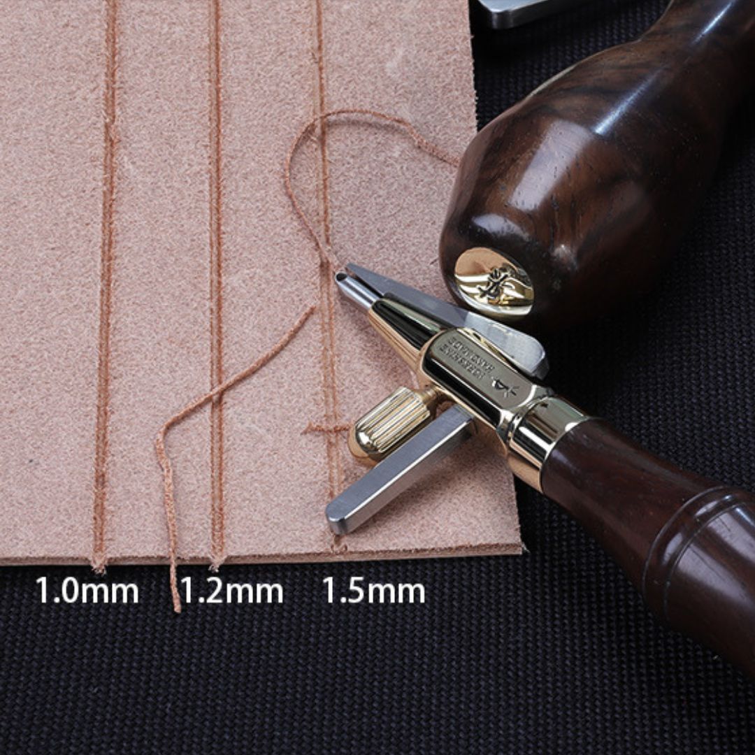 Enhance your leathercraft with the Yorkshine Leather Groover Tool. Made with durable H62 brass, M390 steel, and 440C backing, it offers superior edge retention and rust resistance. The square backing design prevents slippage and ensures stability. Perfect for precise grooving. Get yours now!