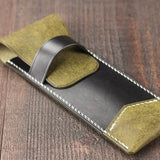 Leather Pen Case Craft Template - Pre-cut Kraft Paper Pattern with Stitching Guides