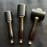 Leathercraft mallet hammer with PP and PA66 nylon head options for punching, carving, die work, and general bench use. Choose from Small PP, Large PA66, or Large T-Shape PA66 styles with a zitan (premium rosewood) handle. Find the right hammer for your workflow.