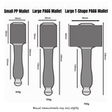 Leathercraft mallet hammer with PP and PA66 nylon head options for punching, carving, die work, and general bench use. Choose from Small PP, Large PA66, or Large T-Shape PA66 styles with a zitan (premium rosewood) handle. Find the right hammer for your workflow.
