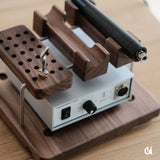M60 Electric Leather Edge Creaser Set for leather creasing, edge finishing, and edge paint smoothing. Includes a comfortable handpiece and adjustable walnut stand, with multiple tip styles available. Correct voltage and plug prepared by shipping address. Shop now.