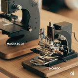 MOVEGO vintage hot foil stamping machine for leather, paper and PVC. Compact, tactile and easy to align, with clamp, infrared guide and worktable included. Custom stamping support, professional setup advice and reliable after-sales service from CÍ. Shop now.