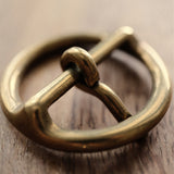 Made in Japan Solid Brass Round Belt Buckle, 30mm, 35mm or 45mm