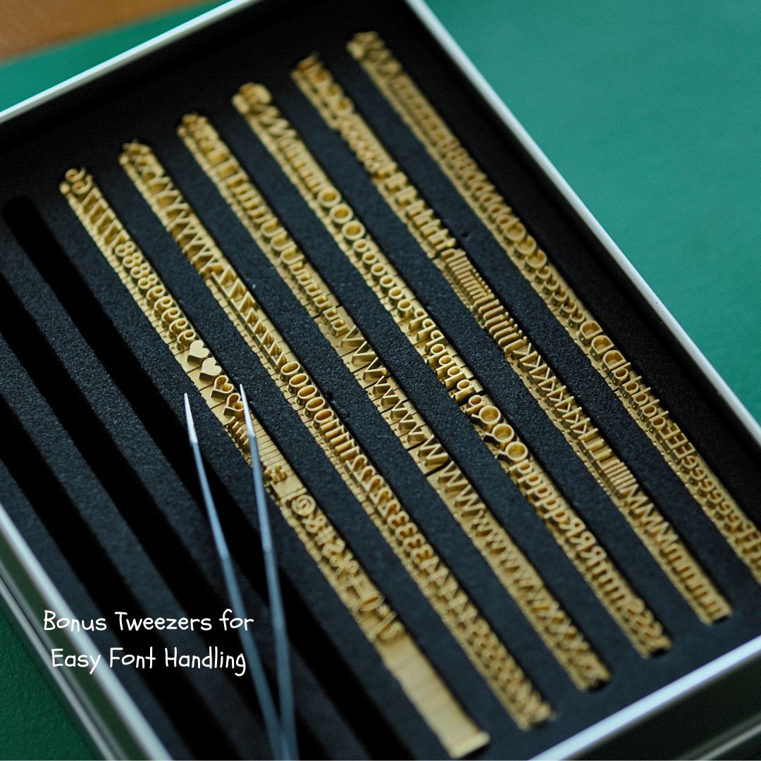 Perfect for gifts or your own creative projects, our movable type set comes with 18 unique font styles and a total of 306 pieces! 🖋️ Each set includes uppercase letters (A-Z) with 3 of each, lowercase letters (a-z) with 5 of each (vowels too!), numbers, heart symbols, punctuation, and spacers in various widths. Make any project feel custom and personal with ease.