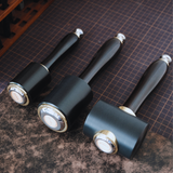 All three are made with a zitan (premium rosewood) handle, along with stainless steel and brass details, giving them a solid, comfortable feel in hand. Since the handle is made from natural wood, each piece will have its own grain pattern.