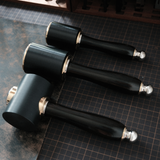 All three are made with a zitan (premium rosewood) handle, along with stainless steel and brass details, giving them a solid, comfortable feel in hand. Since the handle is made from natural wood, each piece will have its own grain pattern.