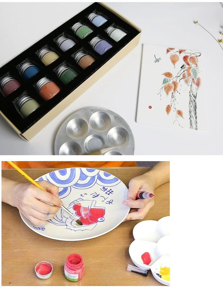 Underglaze Set, 12 Colors, Watercolor/ DIY Glaze