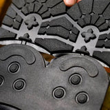 Durable rubber heel and half sole pads for shoe repair. Anti-slip, wear-resistant, heat and oil resistant with 3D textured design for better grip and stability. Ideal for replacing or reinforcing worn heels and soles. Restore traction and comfort—perfect for everyday shoe repair.