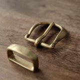Brass Belt Buckle and Keeper Set, 25mm