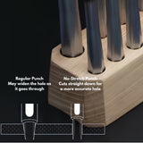CÍ No-Stretch Round Leather Punch Straight-wall round punch for clean, accurate holes