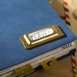 Vintage brass label holder for journals, notebook covers, bookmarks, traveler’s notebooks, Bibles, and scrapbooks. A simple brass detail for labeling or finishing paper and leather projects with a classic look. Add it to your next project.