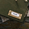 Vintage brass label holder for journals, notebook covers, bookmarks, traveler’s notebooks, Bibles, and scrapbooks. A simple brass detail for labeling or finishing paper and leather projects with a classic look. Add it to your next project.