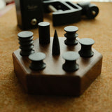 Vulcan Vegetable Tanned Leather Edge Burnisher with 7-Piece Polishing Head Set