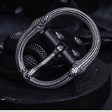 304 Stainless Steel Lost-wax Casting Serpentine Belt Buckle with Removable Leather Connector