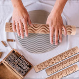 10PCS Wood Clay Pattern Rollers