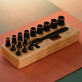 YORKSHINE Precision Hole Punch Set with Wooden Base