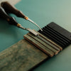 Sharpen your Yorkshine skivers, bevelers, and knives with this CNC aluminum board. Comes with pre-cut veg-tan leather and 3M adhesive. Compact, stable, and easy to use—ideal for everyday leatherwork. Try it on your desk or on the go.
