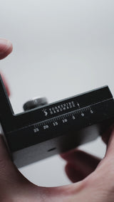 Achieve straighter, more consistent stitching holes with this adjustable leather pricking iron guide. Featuring 90° vertical alignment, precise edge spacing and a durable CNC machined aluminium body with a black anodised finish. Reduce wobble and improve accuracy. Explore at CÍ OFFICIAL.