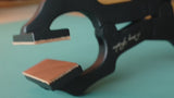 Amy Roke Flat-Jaw Leathercraft Pliers offer precise clamping for hand-stitching and edge work. Made from heat-treated alloy steel for durability and a firm grip. Includes a BIRENA calfskin handle wrap for added comfort. Perfect for leatherworkers. Get yours today!