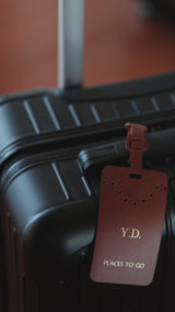 Customisable leather luggage tag cutting die with Japanese steel blade. Available with acrylic or wooden base, and can be made to your size, shape and hole layout. Ideal for leather luggage tags, bag tags and small leather goods.