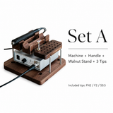 M60 Electric Leather Edge Creaser Set with Adjustable Walnut Stand